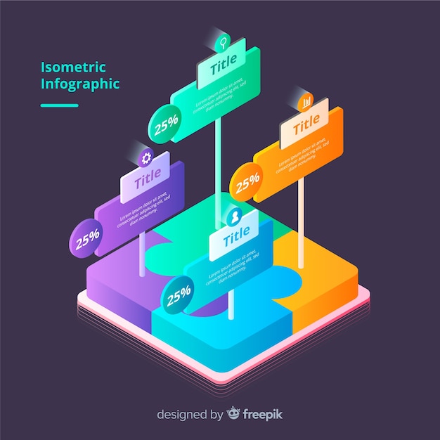 Vector infografía isométrica