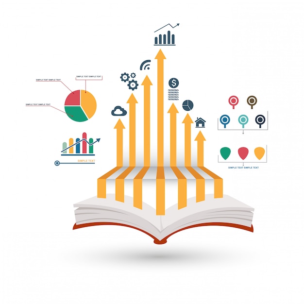 Infografía de libro abierto