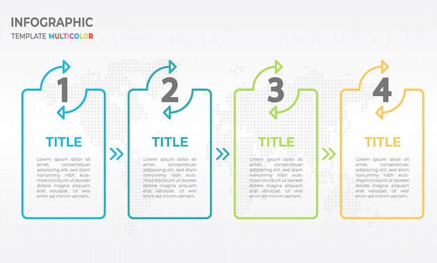 Infografía línea delgada diseño plantilla proceso 4 opciones.