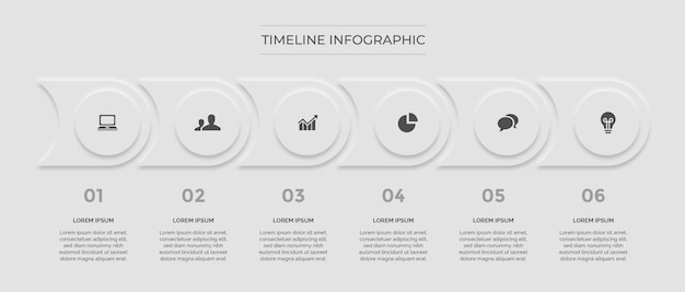 Infografía de línea de tiempo con algunos iconos