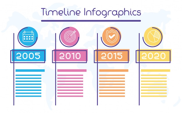 Vector infografía de línea de tiempo circular comercial con años