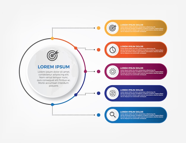 Infografía de línea de tiempo de diseño de vectores e iconos de marketing.