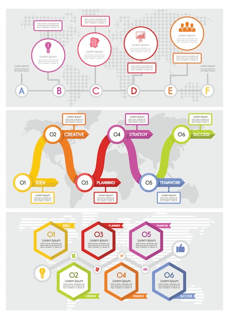 Infografía de línea de tiempo de flujo de trabajo