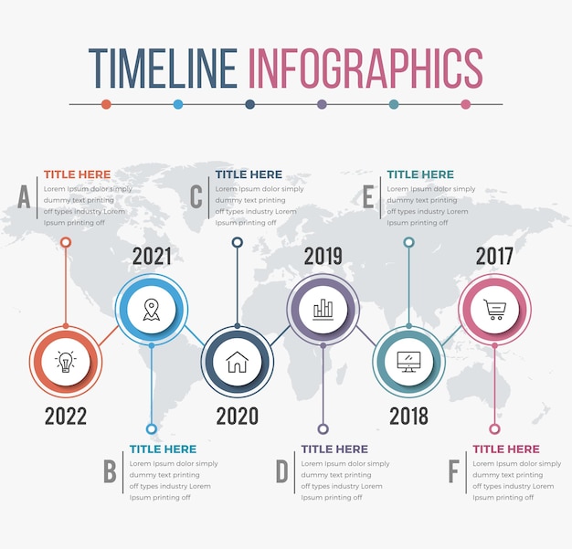 Infografía de línea de tiempo horizontal moderna con 05 pasos