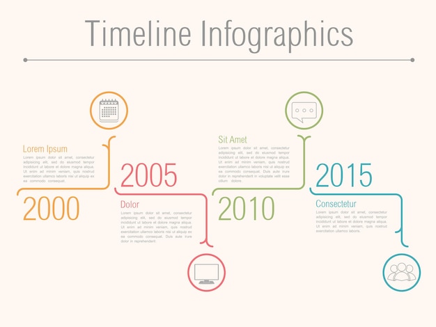 Infografía de línea de tiempo mínima