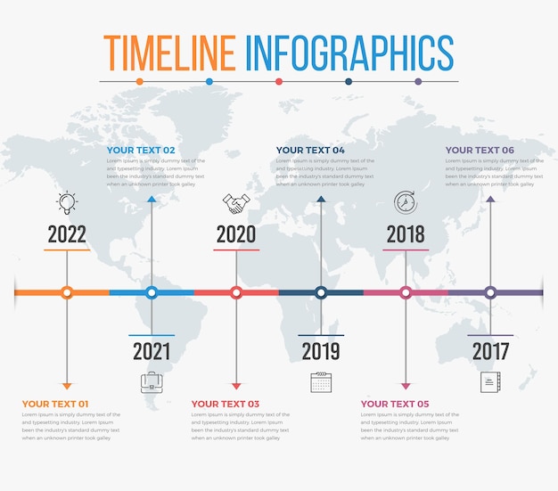 Infografía de línea de tiempo moderna simple