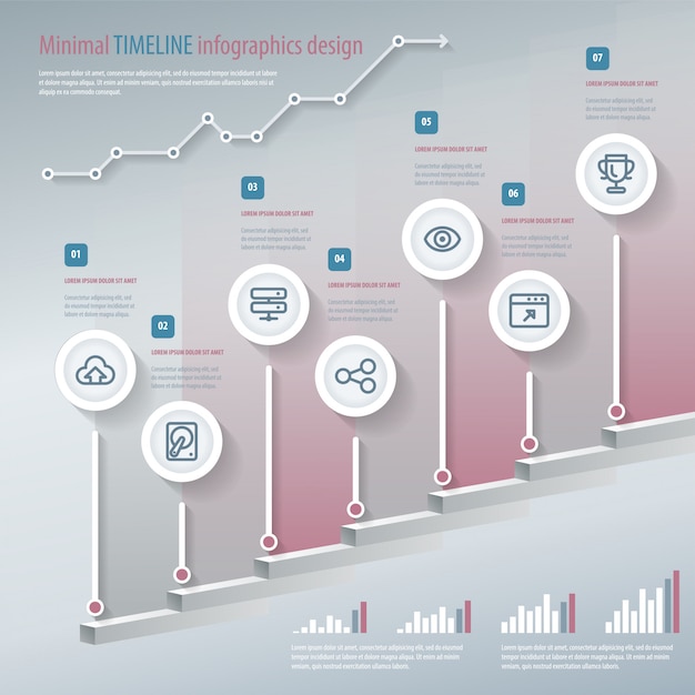 Vector infografía de línea de tiempo. se puede utilizar para diseño de flujo de trabajo, banner, diagrama, opciones numéricas, opciones de intensificación, web. plantilla de diseño.