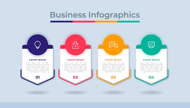 Infografía de línea de tiempo visualización de datos comerciales gráfico de diagrama de proceso con opciones de pasos