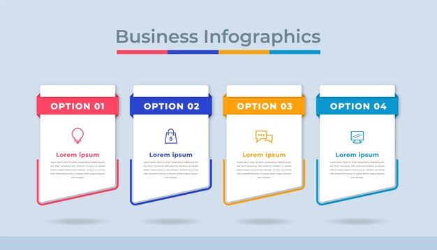 Infografía de línea de tiempo visualización de datos comerciales gráfico de diagrama de proceso con opciones de pasos