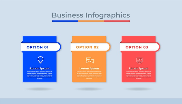 Infografía de línea de tiempo Visualización de datos comerciales Gráfico de diagrama de proceso con opciones de pasos