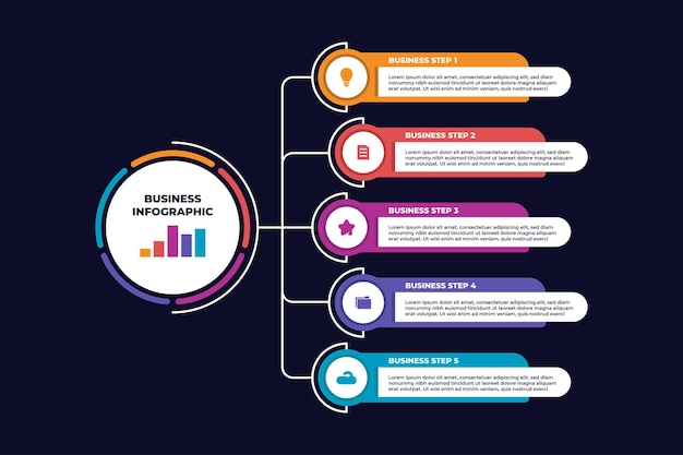 Infografía de lista de estrategia empresarial