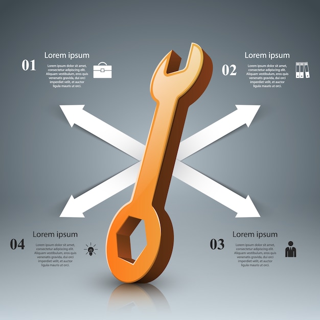 Vector infografía llave