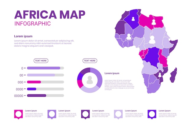 Vector infografía de mapa de áfrica plana