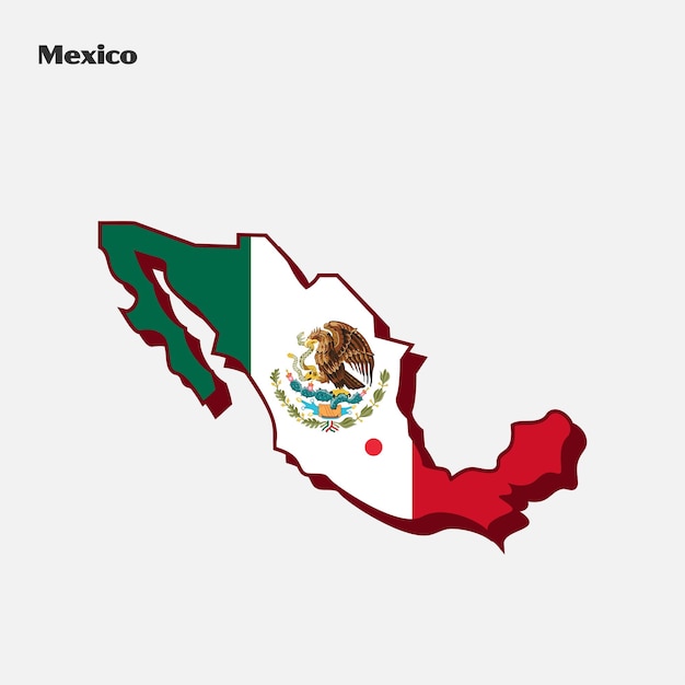 Infografía del mapa de la bandera de la nación de México