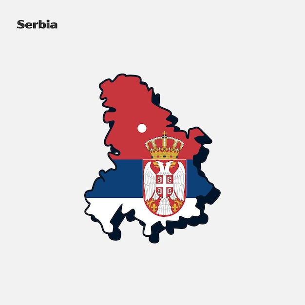 Infografía del mapa de la bandera de la nación serbia