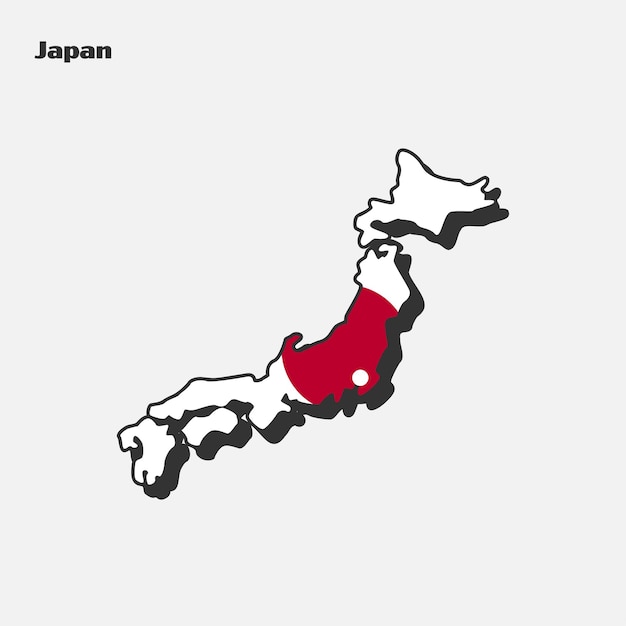 Infografía de mapa de bandera de país de japón