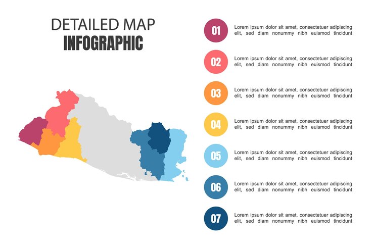 Vector infografía de mapa detallado moderno de el salvador