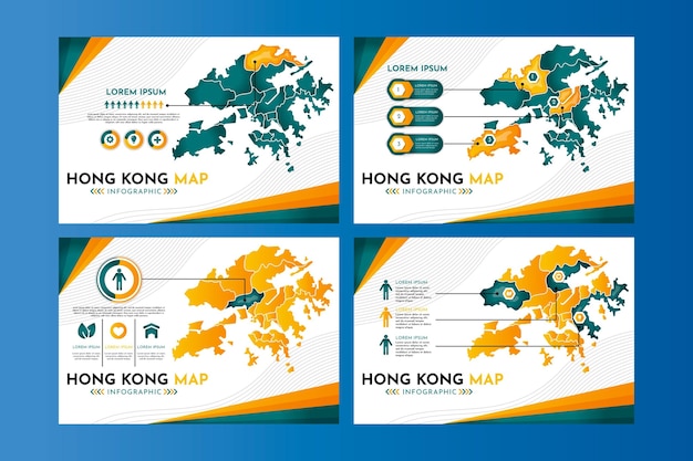 Infografía del mapa de hong kong