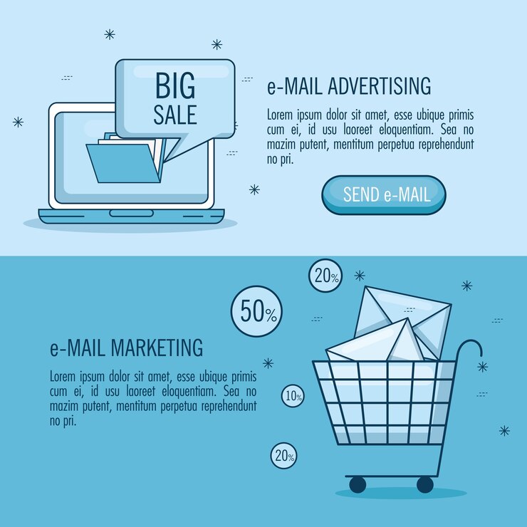 Vector infografía de marketing por correo electrónico y correo electrónico