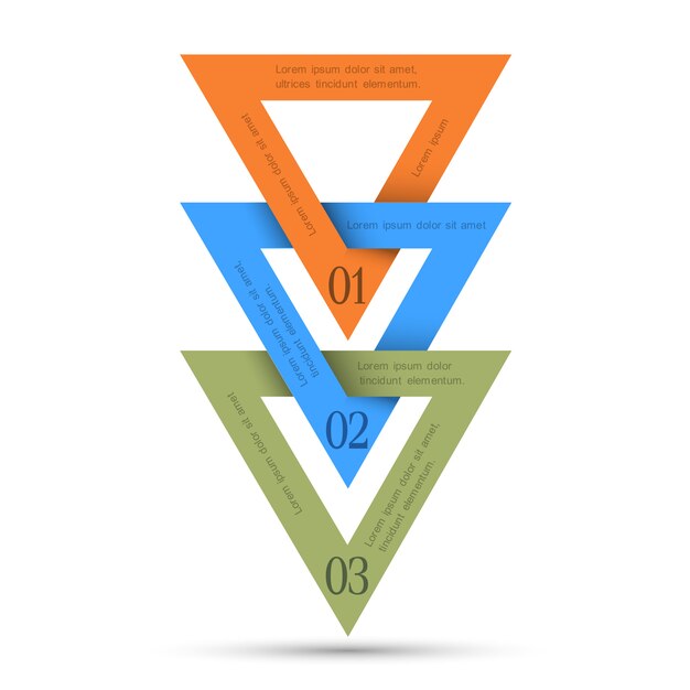 Infografía mínima de vector con triángulos