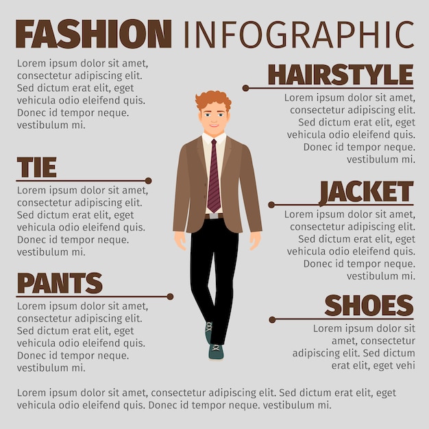 Vector infografía de moda con colegial feliz