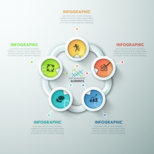 Infografía moderna del ciclo del papel.