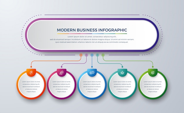 Infografía moderna con color degradado.