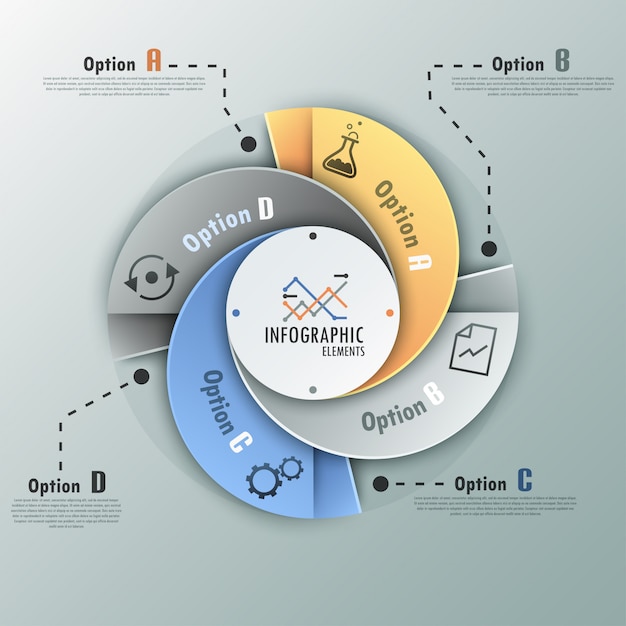 Infografía moderna espiral opciones banner