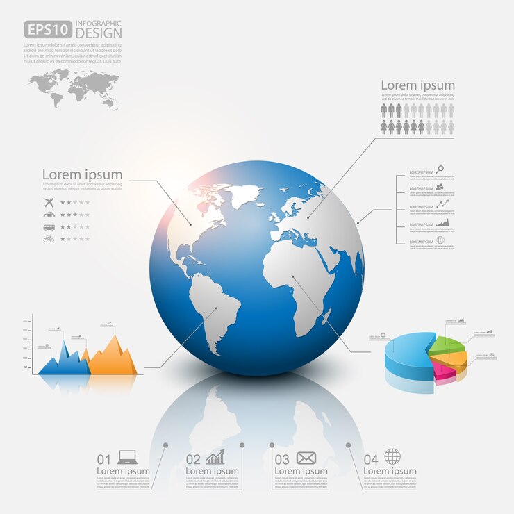Vector infografía moderna global.