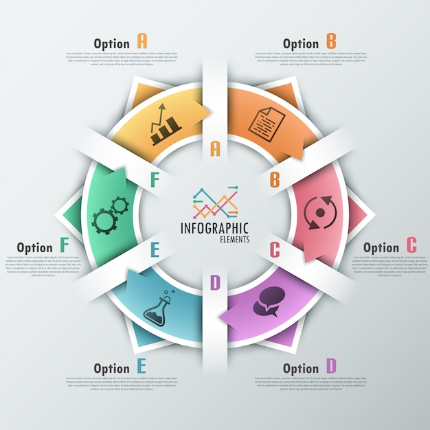 Infografía moderna opciones banner con cintas