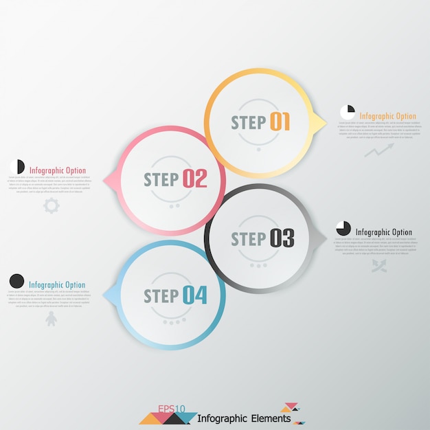 Infografía moderna opciones banner con círculos de papel