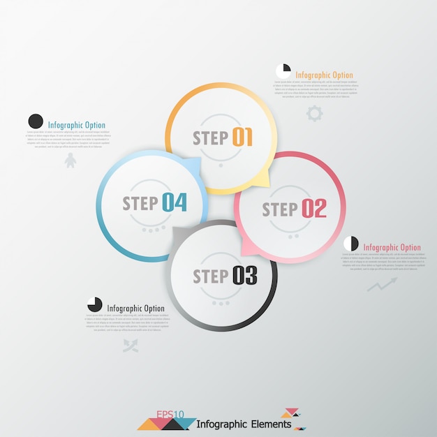 Infografía moderna opciones banner con círculos de papel