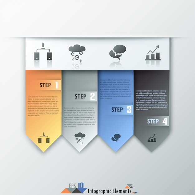 Infografía moderna opciones banner con flechas