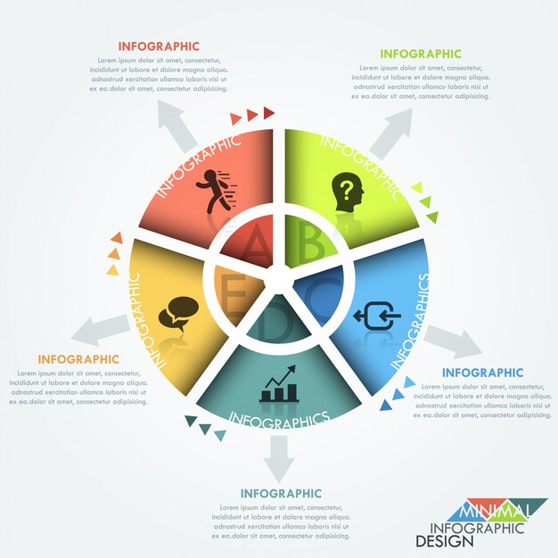 Infografía moderna opciones banner con gráfico circular