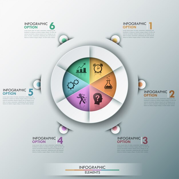 Infografía moderna opciones banner con gráfico circular