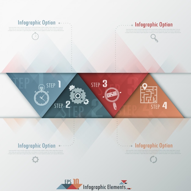 Infografía moderna opciones banner con triángulos