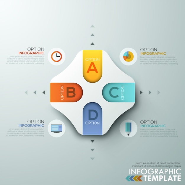 Infografía moderna plantilla de elección de papel