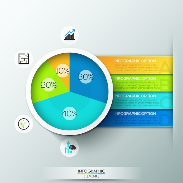 Infografía moderna plantilla de gráfico circular