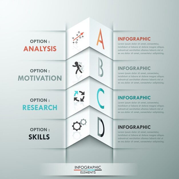 Infografía moderna plantilla de opciones
