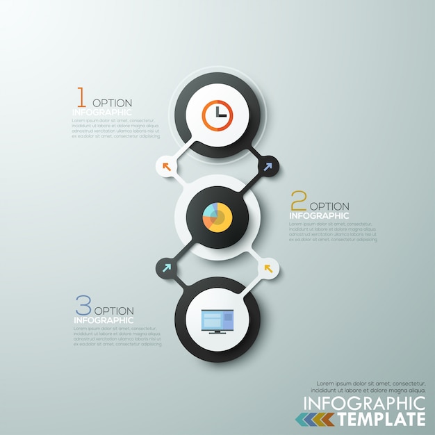 Infografía moderna plantilla de proceso con círculos