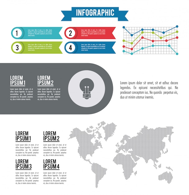 Vector infografía del mundo entero