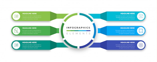 Infografía de negocios 3d de etiquetas modernas