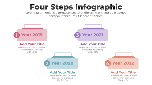 Infografía de negocios de cuatro pasos de vector