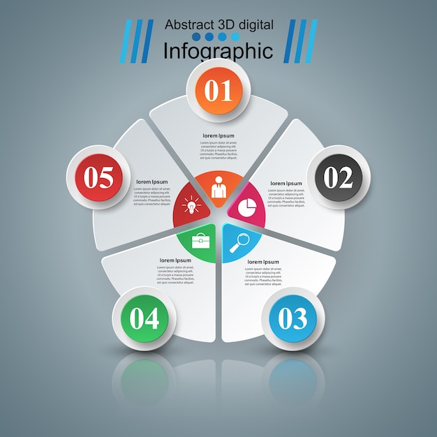 Infografía de negocios estilo origami ilustración