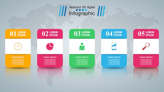 Infografía de negocios estilo origami