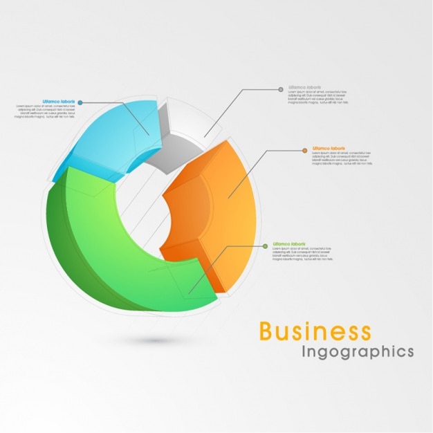 Vector infografía de negocios con gráfico en 3d