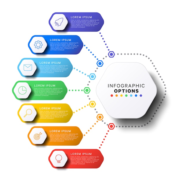 Infografía de negocios modernos con elementos realistas. plantilla de informe corporativo