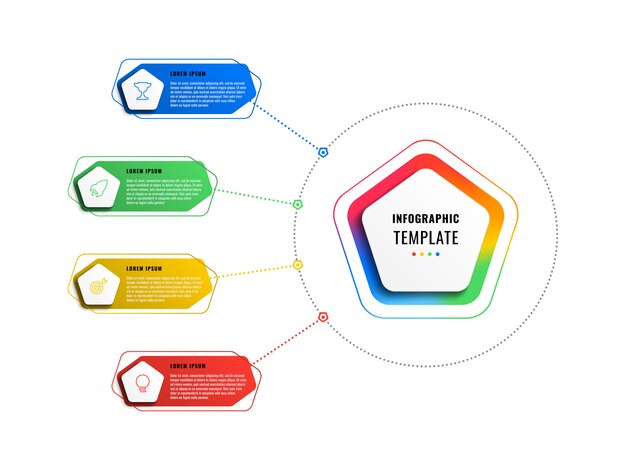 Infografía de negocios modernos con elementos realistas. plantilla de informe corporativo
