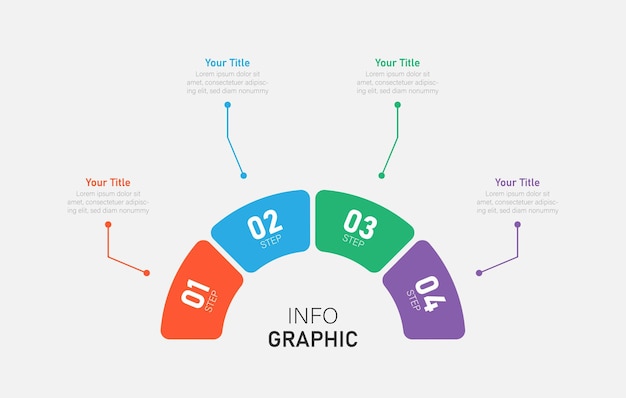 Infografía de negocios paso