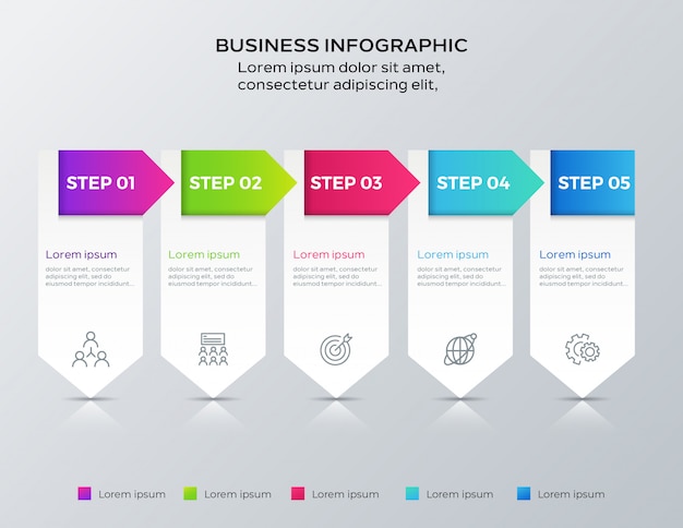 Infografía de negocios paso